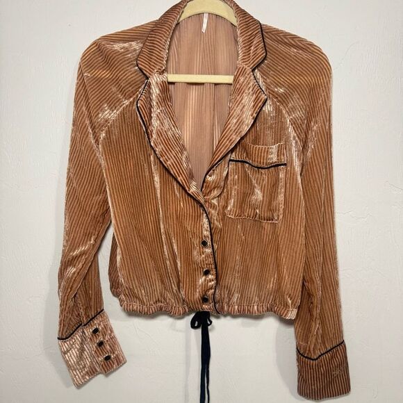 FREE PEOPLE ASPEN NIGHTS VELVET TOP - Picture 2 of 8